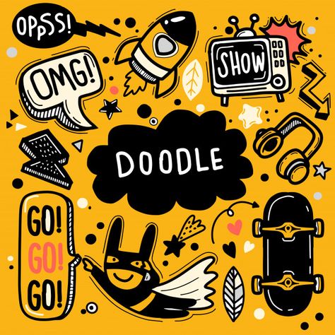 Doodle Illustration Design, Doodle Branding, Rocket Doodle, Ns Tattoo, Unique Doodles, Kk Logo, Logo Doodle, Doodle Logo, Create A Logo Free