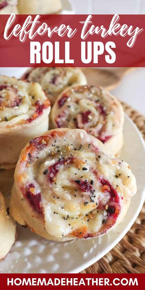 Stuffed Turkey Roll Ups Tipsy Housewife, Thanksgiving Leftover Pinwheels, Leftover Turkey Appetizer Recipes, Holiday Leftover Recipes, Thanksgiving Turkey Roll Ups, Turkey Crescent Roll Ups, Leftover Turkey Appetizers, Thanksgiving Leftover Appetizers, Turkey Roll Recipes