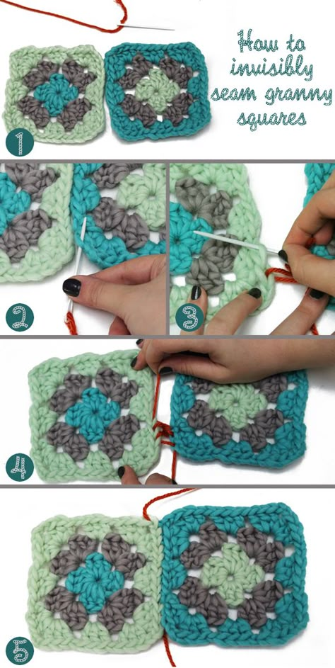 How to Invisibly Seam Granny Squares Art Yarn, Crochet Motifs, Yarn Projects, Crochet Squares, Granny Squares, Crochet Granny, Loom Knitting, Yarn Art, Crochet Techniques