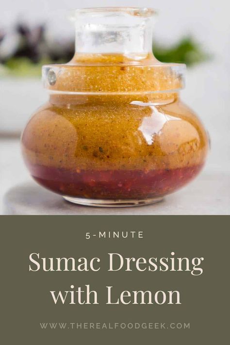 This lemon sumac dressing recipe is a vibrant and delicious vinaigrette perfect for adding a burst of flavor to your salads, roasted vegetables, or grilled meats. With its bright, lemony flavor and sharp, fruity sumac notes, this easy 5-minute dressing is a million times better than any store-bought kind. Follow along for more healthy recipes! Sumac Dressing, Sumac Recipes, Slow Carb, Keto Sauces, Vegetarian Recipes Lunch, Salad Salad, Grilled Meats, Vinaigrette Recipes, Dressing Recipes