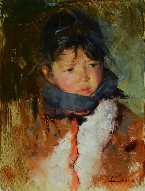 Huihan Liu Oil Painting Portrait, China Art, Kids Portraits, Art Abstrait, Artist Painting, Art Reference Photos, Figure Painting, Figurative Art, Portrait Drawing