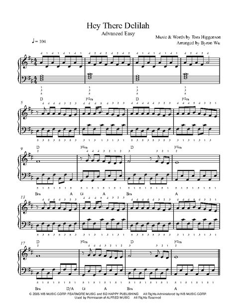 Hey There Delilah by Plain White T's Piano Sheet Music | Advanced Level Hey There Delilah Guitar Tab, Minecraft Piano Sheet Music, Hey There Delilah Piano, Hey There Delilah Aesthetic, Carol Aesthetic, Hey There Delilah, Wedding Challenge, Whiskey Lullaby, Music Basics