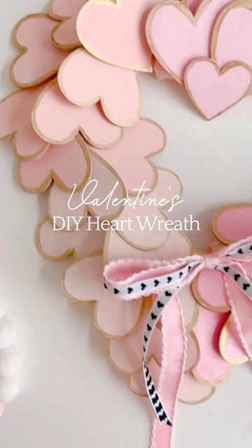 Sandra 🫶🏼| HelloSweetHome on Instagram: "DIY Heart Wreath 🫶🏼 inspired by the @homegoods viral heart wreath! I changed it up with shades of pink. What do you think? Stay tuned to see part 2 of how I style this wreath in my entryway 💕 #valentinesdaywreath #valentineswreath" Diy Valentine Ornaments Ideas, Valentine Heart Wreath, Valentine’s Day Wreath Ideas, Valentine Wreaths For Front Door Diy, Diy Valentine Decor Ideas, Valentines Decorations Diy, Valentines Day Crafts To Sell, Valentines Crafts For Adults, Diy Valentines Wreath