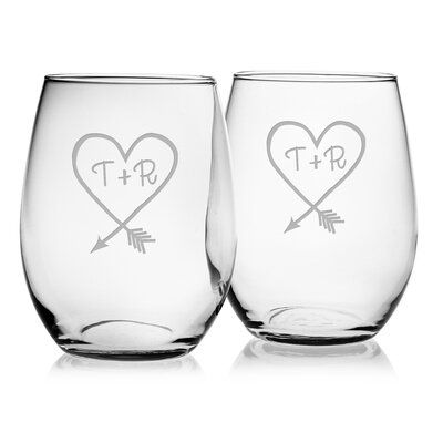 Mint Pantry Decesaris Carved Heart 21 oz. Stemless Wine Glass Customize: Yes Glass Etching Projects, Idee Cricut, Expensive Wine, Verre Design, Wine Glass Crafts, Glass Engraving, Wine Glass Art, Carved Heart, Old Fashioned Glass