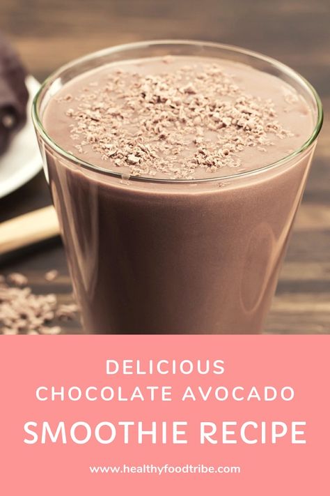 A delicious chocolate avocado smoothie recipe with banana and spinach. This satisfying drink can work really well as a breakfast substitute. Healthy Chocolate Smoothie Recipes, Chocolate Smoothie Recipes Healthy, Healthy Chocolate Smoothie, Chocolate Avocado Smoothie, Chocolate Smoothie Recipes, Avocado Smoothie Recipe, Apricot Smoothie, Avocado Dessert, Chocolate Avocado