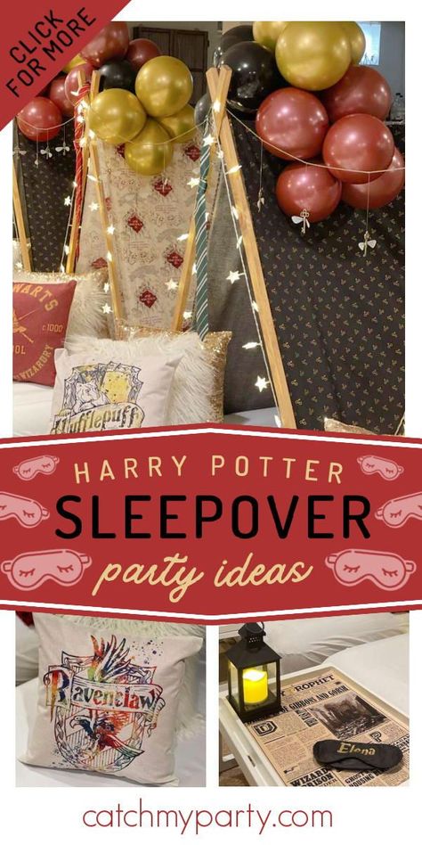 Harry Potter Sleepover Invitations, Harry Potter Birthday Sleepover Ideas, Harry Potter Sleepover Ideas Tents, Harry Potter Slumber Party Ideas, Harry Potter Teen Birthday Party, Harry Potter Spa Party, Harry Potter Sleepover Party, Harry Potter Girls Night, Harry Potter Themed Sleepover