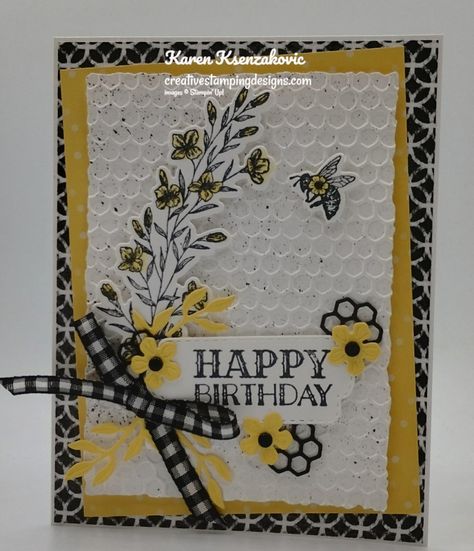 Stampin Up Queen Bee, Queen Bee Birthday, Honey Bee Home, Bee Birthday Cards, Good Monday Morning, Good Monday, Hand Made Greeting Cards, Bee Birthday, Bee Cards