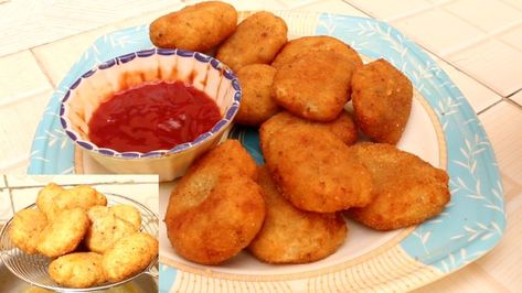 Potato Nuggets Recipe By Village Food Time | Quick And Easy Recipe Easy Snacks Recipes, Crispy Potato Bites, Potato Bites Recipe, Potato Nuggets, Mango Lassi Recipes, Lassi Recipes, Village Food, Easy To Make Snacks, Nuggets Recipe