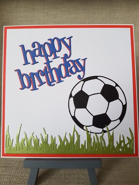 Handmade Soccer Birthday Card, Soccer Birthday Cards, Football Theme Birthday, Soccer Birthday Cakes, Men's Birthday, Sports Theme Birthday, Men's Cards, Soccer Cards, Soccer Birthday