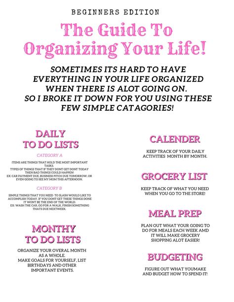 Organize Your Life PINK Planner Organization Printable Google Doc Budgeting Calender Meal Planner Digital - Etsy Canada ipadplannertemplate #planner #savingstrackerideas🆗. How To Be Organized In Life, Lists To Make To Organize Your Life, How To Organize Your Life, Planer Organisation, Organizing Your Life, Pink Printable, Planners And Organizers, Pink Planner, Google Doc