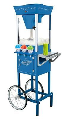 Snow cone maker great for parties Snow Cone Cart, Shaved Ice Machine, Slushie Machine, Snow Cone Syrup, Snow Cone Maker, Retail Building, Kawaii Party, Snow Cone Machine, Metal Cart