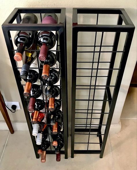 Handcrafted wine racks. Worldwide shipping. #wine #winery #wine Botelleros Ideas, Metal Wine Racks, Alcohol Storage, Wine Store Design, Wine Storage Wall, Steel Home Accessories, Wine Organization, Iron Wine Rack, Bar Counter Design