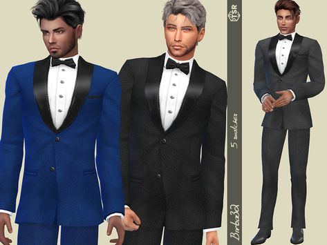 Sims 4 — Tuxedo suit - Jacket by Birba32 — An elegant men's suit with a different texture than usual. Five colors. Sims 4 Tuxedo, Kids Sims 4 Cc Clothes, Tops Sims 4 Cc, Sims 4 Lingerie Cc, Sims 4 Cc Clothes Male, Clothes Cc Sims 4, Aesthetic Sims 4 Cc, Male Sims 4 Cc, Cc Clothes Sims 4