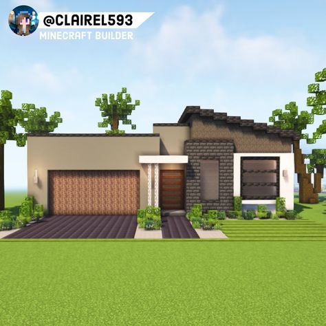 Claire1593 on Instagram: “Modern house —————————————— Shaders: Complementary Let me know what you think! —————————————————————————— #minecraft #minecraftbuilds…” Minecraft Small House, Minecraft Modern City, American Style House, Minecraft Houses Survival, Rumah Minecraft Sederhana, House Minimal, Minecraft House Plans, Bangunan Minecraft, Minecraft Modern