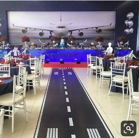 Take Flight Party Theme, Airplane Event Theme, Airplane Runway Landing Strip Diy, Airplane Birthday Party Theme, Flight Party Theme, Aeroplane Theme Decoration, Airplane Party Theme Decoration, Plane Themed Party, Flight Birthday Party Theme