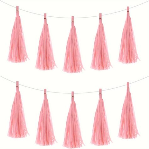 Find 5pcs bag paper aluminum foil paper ribbon tassel hanging background decoration suitable for weddings birthdays halloween christmas parties hanging decoration at Temu, part of our latest Home & to shop online . Paper Tassels, Tissue Paper Tassel Garland, Pink Dinner Plates, Tissue Paper Tassel, Rope Diy, Fringe Backdrops, Diy Banner, Tassel Garland, Party Scene