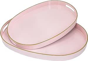 Trays For Coffee Table, Coffee Table Nesting, Ottoman Living Room, Coffee Table Trays, Pink Tray, Vanity Trays, Plastic Serving Trays, Makeup Tray, Coffee Tray