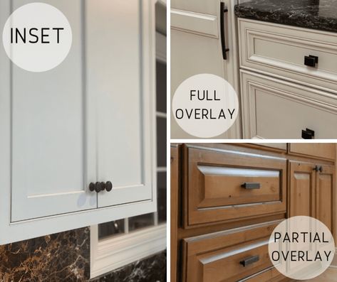 Inset Kitchen Cabinets Vs Overlay, Types Of Kitchen Cabinets Styles, Types Of Cabinet Door Styles, Vs Overlay, Cabinet Door Styles Kitchen, Overlay Cabinets, Types Of Cabinet Doors, Partial Overlay Cabinets, Inset Kitchen Cabinets