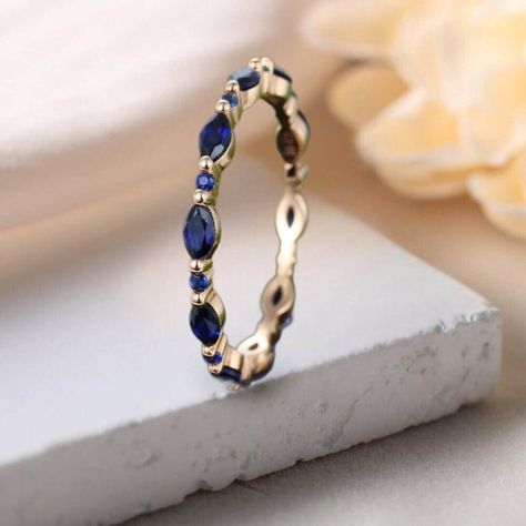 Sapphire Anniversary Band, Silver Sapphire Ring, Blue Sapphire Wedding Band, Sapphire Eternity Band, Sapphire Eternity Ring, Ring Matching, Blue Gemstone Rings, Sapphire Wedding Band, Ring Rosegold