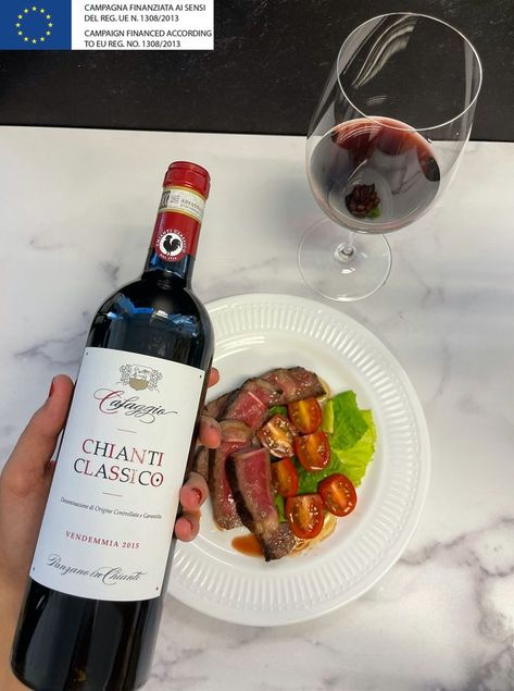 What is the best pairing for a Chianti Classico red wine? Definitely a Fiorentina steak, to get the best out of it. But it pairs well with any meat, especially red meat, and tomato sauce pasta! Which Chianti do we suggest? No doubts: Cafaggio Chianti Classico DOCG! A must-have to get a real Italian taste. Fiorentina Steak, Tomato Sauce Pasta, Chianti Classico, Tomato Pasta Sauce, Sauce Pasta, Red Meat, Tomato Sauce, Design Inspo, Red Wine