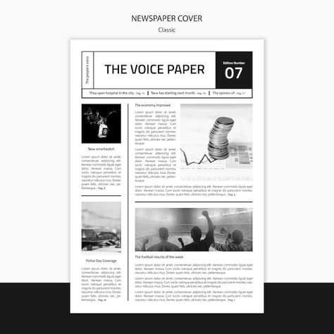 Article Template, Newspaper Layout, Newspaper Cover, Portfolio Template Design, Newspaper Design, Magazine Editorial, Graphic Design Fun, Portfolio Templates, Cover Template