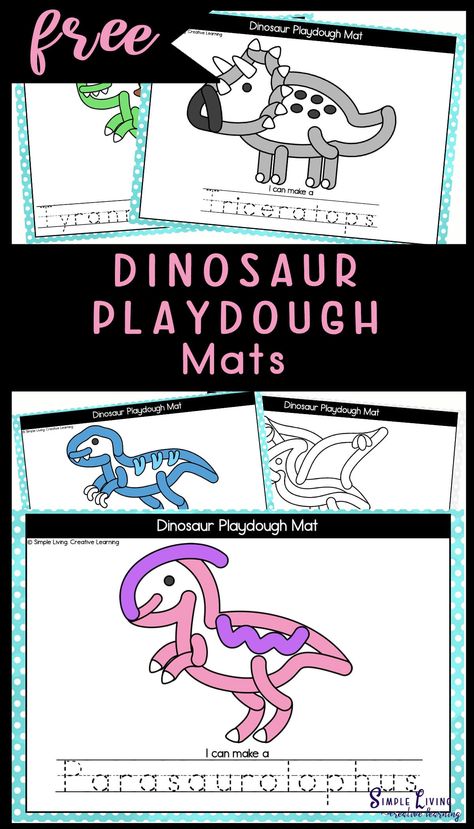 Dinosaur Playdough Mats, Dinosaur Playdough, Learn About Dinosaurs, Different Dinosaurs, Skip Counting Worksheets, Playdoh Mats, Make A Dinosaur, Study Craft, Counting Worksheets