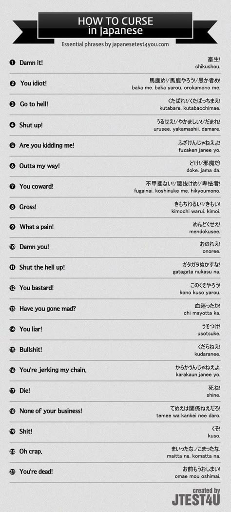 Japanese Curse Words, Japanese Infographic, Text Japanese, Learn Japan, Bahasa Jepun, Materi Bahasa Jepang, Basic Japanese, Japanese Language Lessons, Basic Japanese Words