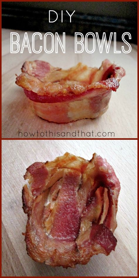 DIY Bacon Bowls!   #bacon #tvcommercial #diy #delish #tips #tricks Diy Bacon, Small Space Storage Ideas, Space Storage Ideas, Bacon Board, Basic Quiche Recipe, Bacon Bowl, Bacon Cups, Homemade Bacon, Diy Breakfast