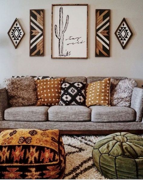 Western Living Room Decor, Boho Apartment Decor, Western Living Room, Casa Country, Boho Living Room Decor, Bohemian House, Stil Boho, Ideas Hogar, Chic Spaces