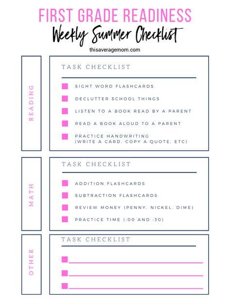 1st Grade Readiness, 1st Grade Checklist, First Grade Checklist, Summer Learning Activities 1st Grade, Summer Learning For Kids 1st Grade, 1st Grade Skills Checklist, 2nd Grade Readiness Checklist, 1st Grade Ready Checklist, First Grade Skills Checklist