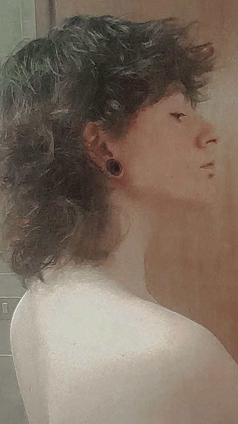 80s Rocker Mullet, Mullet Haircut Nonbinary, Trans Mullet Haircut, Transmasc Haircut Mullet, Fluffy Curly Mullet, Grown Out Curly Mullet, Nb Haircut Curly, Long Haired Mullet, Curly Alt Mullet