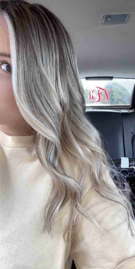 Babylights And Lowlights Blonde, Short Thick Hair Color Ideas, Brown Hair With Icy Blonde Balayage, Ash Brown Highlights On Blonde Hair, Hair With Natural Roots, Blonde Hair Brown Lowlights Fall, Ash Blonde Hair Streaks, Hair Colors 2023 Fall, Ash Fall Hair Color