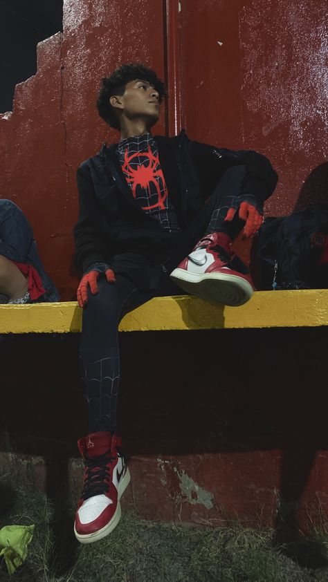 Miles morales Spiderman Cosplay Men, Miles Morales Outfit, Miles Morales Spiderman Costume, Miles Morales Cosplay, Miles Morales Costume, Spider Woman Costumes, Spiderman Halloween Costume, Spider Icon, Spiderman Halloween