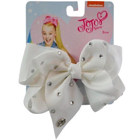 I WEAR JOJO - Jojo Siwa White Rhinestone Signature Bow - Walmart.com Jojo Siwa Hair, Jojo Siwa Outfits, Jojo Jojo, Cheer Hair Bows, Red Bob, Cheer Hair, Bow Style, Sequin Bow, Dress Up Costumes