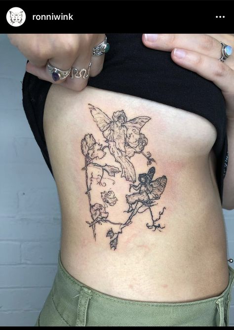 Fairy Core Tattoos, Fairycore Tattoo, Oak Tattoo, Fairy Oak, Whimsical Tattoos, Fairy Tattoo Designs, Gothic Fairy, Fairy Tattoo, Fairy Grunge