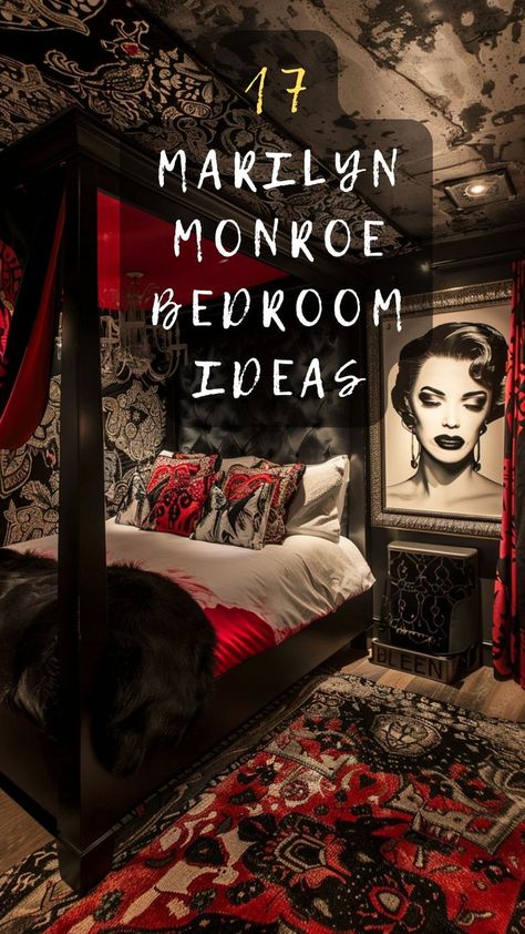 Want to channel Marilyn Monroe's classic glam? Click to discover 17 bedroom ideas inspired by the iconic star herself. Transform your space into a glamorous retreat! 💄🌟 #MarilynMonroeDecor #ClassicGlam #BedroomTransformation #IconicStyle #GlamRetreat Vintage Glamour Decor Bedroom, Hollywood Glam Bedroom Ideas, Glamour Decor Bedroom, Old Hollywood Glamour Bedroom, Vintage Glamour Decor, Marilyn Monroe Bedroom, Hollywood Glam Bedroom, 1940s Bedroom, Chanel Bedroom