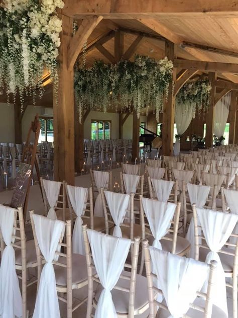 Colshaw Hall Wedding, Black Chair Sashes Wedding, Chair Drapes Wedding, Chair Drapes, Knutsford Cheshire, Chiavari Chairs Wedding, Colshaw Hall, Chair Swag, Cream Chair