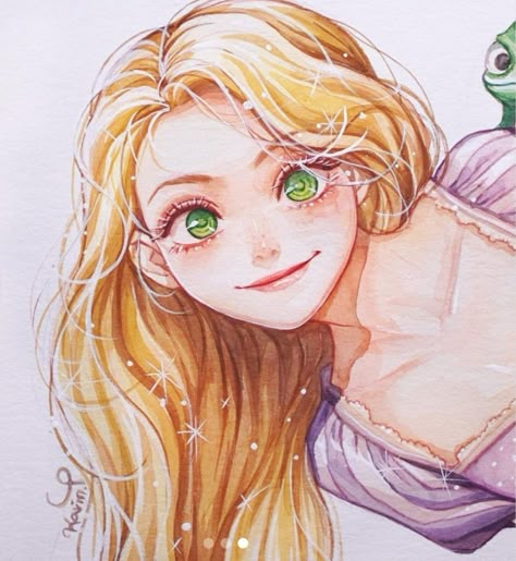 Anime Rapunzel, Rapunzel Fanart, Pascal Tangled, Rapunzel Pascal, Tangled Disney, Rapunzel Tangled, Rapunzel, Tangled, A Girl