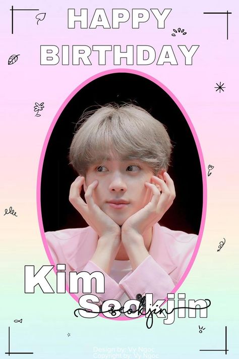 Happy Birthday to Jin #happybirthday #aesthetic #Jin #BTS Jin Birthday Photo, Bts Jin Birthday Picture, Happy Birthday Jin Bts, Jungkook 2023, Jins Birthday, Kim Seokjin Birthday, Jin Birthday, Happy Birthday Jin, Kpop Birthday