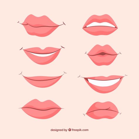 Beautiful lips set Free Vector | Free Vector #Freepik #freevector #smile #lips #mouth #lipstick Cute Smile Drawing, Mouth Animation, Human Mouth, Lips Illustration, Cartoon Mouths, Homemade Mouthwash, Female Lips, Smile Drawing, Mouth Drawing