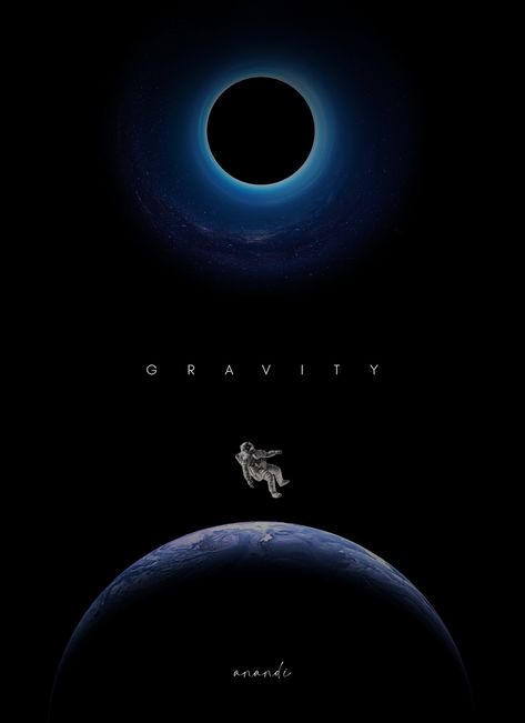 Moon Poster Design, Gravity Aesthetic, Gravity Poster, Black 90s Movies Aesthetic, The Martian Film, Gravity Movie, Simple Sign Language, Logo Development, Paris September