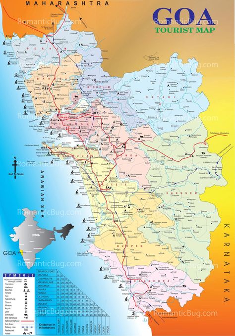 Complete Tourist Map of Goa. Big Size Map of Goa with all the tourist places in Goa like waterfalls, beaches, wildlife, hotels, temples, churches, museums, transports and much more. Goa Map, Goa Trip, Trip Journal, Travel India Beautiful Places, Weather In India, Goa Travel, India Travel Places, India Trip, Backpacking India