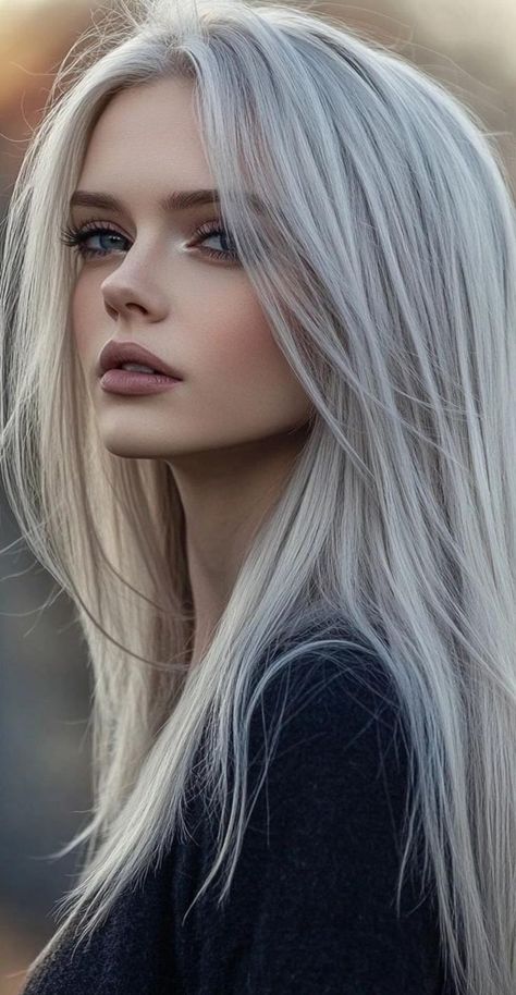 Balayage Long Hair, Platinum Blonde Hair Color, Color Rubio, Silver Hair Color, Dye Ideas, Long Hair Color, Shag Haircut, Platinum Blonde Hair, Platinum Blonde