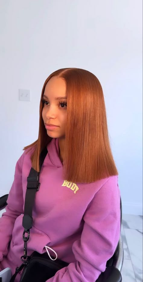 Ginger Quick Weave Bob, Bobs Hairstyles For Black Women, Ginger Sew In Weave, Ginger Sew In, Bob Sew In Weave, Sew In Bob, Ginger Bob, Bob Sew In, Middle Part Bob