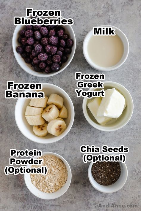 Blueberry Banana Protein Smoothie, Blueberry Coconut Smoothie, Frozen Yogurt Smoothie Recipes, Blueberry Protein Smoothie Recipe, Blueberry Smoothie Recipe Healthy, Blueberry Banana Smoothie Recipe, Blueberry And Banana Smoothie, Magic Bullet Smoothie Recipes, Blueberry Breakfast Smoothie