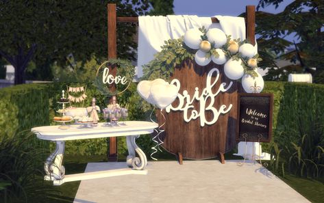 Bridal shower | Patreon Sims 4 Bachelorette Party, Sims 4 Cc Baby Shower Decor, Sims 4 Wedding Decor Cc, Sims 4 Cc Wedding Decor, Sims 4 Baby Shower Cc, Sims 4 Party Cc, Pinkbox Anye, Sims4 Custom Content, Blender Scenes