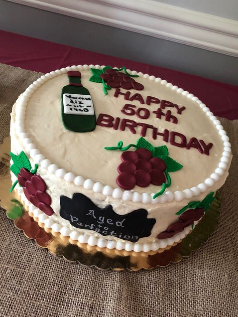 Wine Themed Cake, Wine Birthday Cake, Wine Theme Cakes, Chocolate Buttercream Cake, Wine Cake, Dad Birthday Cakes, Birthday Wine, Themed Birthday Cakes, Wine Theme