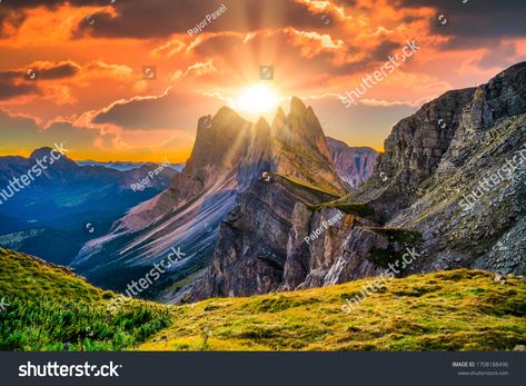 Find Seceda Peak Sunset Italy stock images in HD and millions of other royalty-free stock photos, 3D objects, illustrations and vectors in the Shutterstock collection. Thousands of new, high-quality pictures added every day. Seceda Peak Italy, Magic Elements, God Artwork, Travel Reading, Quality Pictures, Venice Italy, Oh The Places Youll Go, 3d Objects, Venice