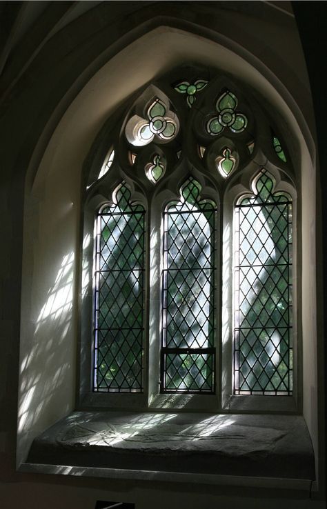 Lovely window in the Church of St Brynach at Nevern, #Pembrokeshire. Here you will find a tall Celtic Cross in the churchyard and two Ogham inscribed stones as well as the legendary 'bleeding yew' tree.  (I stayed in Nevern last year. Magical place!) Magic Window, Celtic Architecture, Church Window, Gothic Rapunzel, Stained Glass Windows Dark Academia, Medieval Stained Glass Windows, Historic Stained Glass Window, Church Stained Glass Windows Aesthetic, Victorian Windows