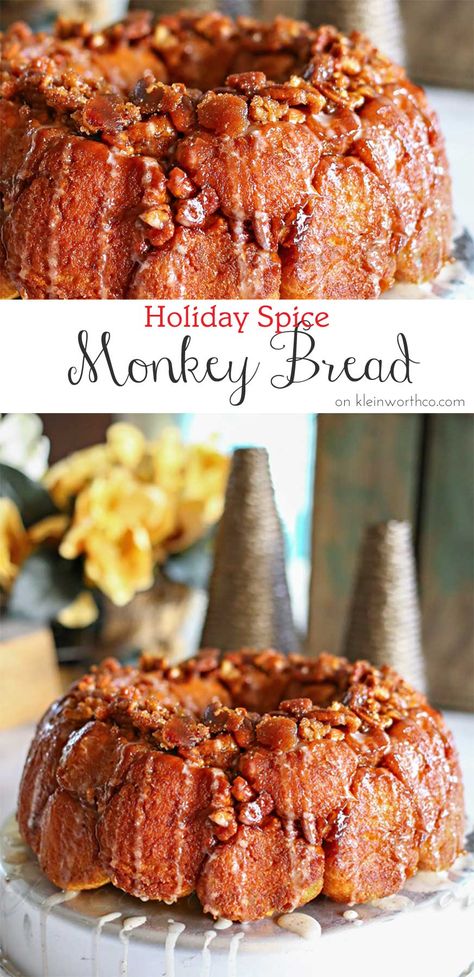 Holiday Spice Monkey Bread Monkey Bread Christmas, Aruba Style, Holiday Monkey Bread, Christmas Monkey Bread, Simple Family Recipes, Cinnamon Monkey Bread, Bread Christmas, Family Friendly Breakfast, Christmas Tree Food